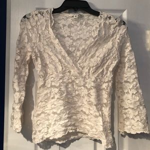 Sheer lace material Banana Republic top
